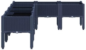 vidaXL Ζαρντινιέρα Κήπου με Πόδια Μπλε Γκρι 160x120x42 εκ. Πολυπροπυλένιο