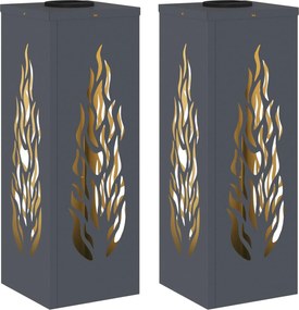 vidaXL Ηλιακό LED Φως Δρόμου 2 pcs Ανθρακί Κρύο Ρολαρισμένο Χάλυβα