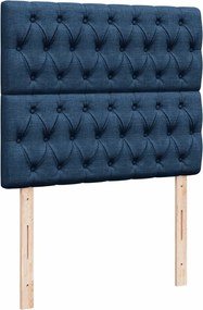 vidaXL Κρεβάτι Boxspring με Στρώμα Μπλε 120x190 εκ. Υφασμάτινο