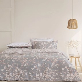 Σεντόνια Φανελένια Florian (Σετ 4τμχ) Grey-Pink Nima Queen Size 240x260cm 100% Cotton Flannel