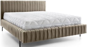 Επενδυμένο κρεβάτι Prallo-Ekrou-160 x 200