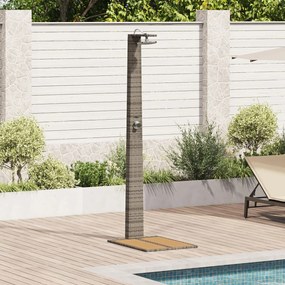 vidaXL Ντους Κήπου Γκρι 60x80x214 εκ Πολυ Ρητίνη