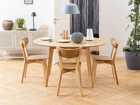 Τραπέζι Oakland 630, Ανοιχτό χρώμα ξύλου, 76cm, 35 kg, Ινοσανίδες μέσης πυκνότητας, Φυσικό ξύλο καπλαμά, Ξύλο, Ξύλο: Καουτσούκ | Epipla1.gr