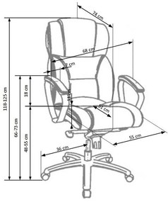 Καρέκλα γραφείου Houston 595, Σκούρο καφέ, 118x68x74cm, 26 kg, Με μπράτσα, Με ρόδες, Μηχανισμός καρέκλας: Μηχανισμός multiblock | Epipla1.gr