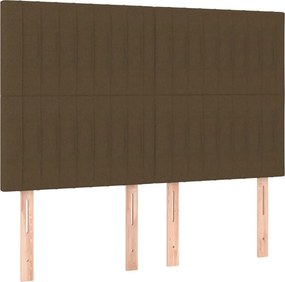 vidaXL Κρεβάτι Boxspring με Στρώμα Σκούρο Καφέ 140x200 εκ Υφασμάτινο