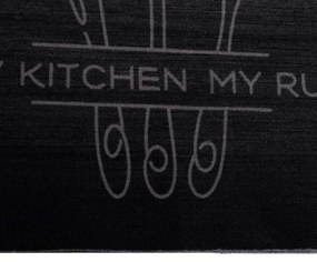 vidaXL Χαλί Κουζίνας Είδη Κουζίνας Μαύρο 180 x 60 cm Βελούδο