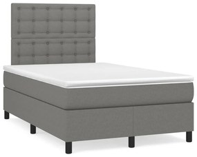 ΚΡΕΒΑΤΙ BOXSPRING ΜΕ ΣΤΡΩΜΑ &amp; LED ΣΚ.ΓΚΡΙ 120X190ΕΚ. ΥΦΑΣΜΑΤΙΝΟ 3270226