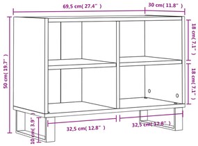 Έπιπλο Τηλεόρασης Καπνιστή Δρυς 69,5x30x50 εκ. Επεξεργ. Ξύλο - Καφέ