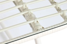 Έπιπλα κήπου DKD Home Decor Λευκό 124 x 74 x 84 cm (4 Τεμάχια)