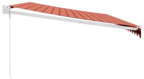 vidaXL Τέντα Πτυσσόμενη Πορτοκαλί & Καφέ 5 x 3 μ. Ύφασμα και Αλουμίνιο