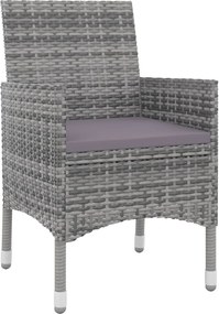 vidaXL Σετ Τραπεζαρίας Κήπου 9 τεμ. Συνθ. Ρατάν/Γυαλί με Μαξιλάρια