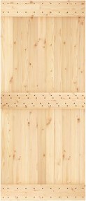 vidaXL Συρόμενη Πόρτα Φυσικό και Λευκό 90 x 210 cm
