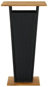 vidaXL Τραπέζι Μπαρ Μαύρο 60x60x110 εκ. Συνθετικό Ρατάν / Ξύλο Ακακίας