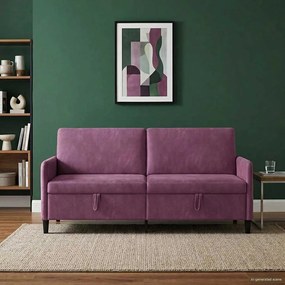vidaXL Καναπές με Αποθήκευση Μοβ 192 x 78 x 87 εκ. Πολυεστέρας