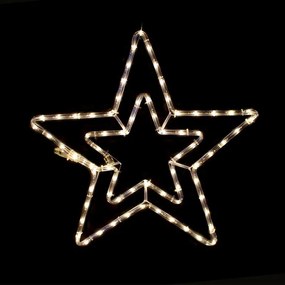 Φωτοσωλήνας με σχέδιο Double stars 60 LED-Warm White (10) τεμάχια