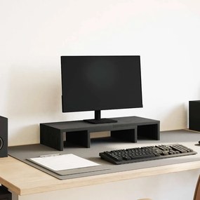 vidaXL Βάση Οθόνης Ρυθμιζόμενη Μαύρη Δρυς 60x24x10,5 εκ. από Τεχνητό Ξύλο