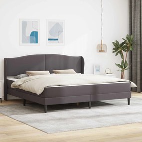 vidaXL Σκελετός κρεβατιού με στρώμα Γκρι 180 x 200 cm Τεχνητό Δέρμα