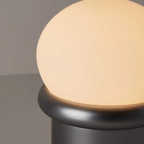 Επιτραπέζιο φωτιστικό από χρωμιωμένο μέταλλο και οπαλίνα, CALAN