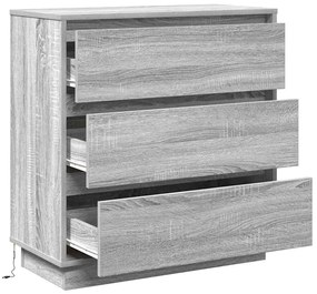 vidaXL Κομοδίνο με συρτάρι Γκρι 71 x 34.5 x 75 εκ. Επεξεργασμένο ξύλο