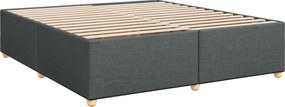 vidaXL Κρεβάτι box spring με στρώμα Σκούρο Γκρι 180 x 200 cm Ύφασμα