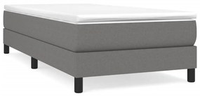 Κρεβάτι Boxspring με Στρώμα Σκούρο Γκρι 90x190 εκ. Υφασμάτινο - Γκρι