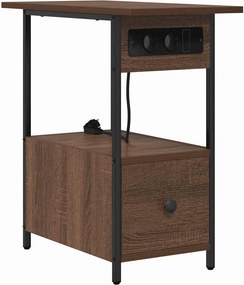 vidaXL Κομοδίνο Καφέ δρυς 60 x 30 x 61 εκ Επεξεργασμένο ξύλο