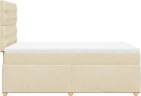 vidaXL Κρεβάτι Boxspring με Στρώμα Κρεμ 120x190 εκ. Υφασμάτινο