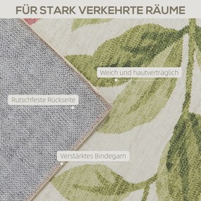 HOMCOM Χαλί, Πολυλειτουργικό, Πολυεστέρας, Εύκολη Φροντίδα, Αντιολισθητικό, Πολύχρωμο