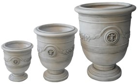 ΣΕΤ 3ΤΜΧ ΓΛΑΣΤΡΕΣ ΜΕ ΑΝΑΓΛΥΦΟ GARDENER HM4729 FIBERCLAY-ΣΕ ΥΠΟΛΕΥΚΟ Φ58x72.5Υεκ