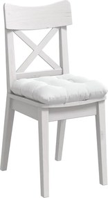 vidaXL Μαξιλάρια καθισμάτων 4 pcs Λευκό 45 x 45 x 12 εκ. ύφασμα