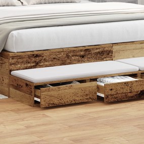 vidaXL Συρτάρια Κρεβατιού Παλιού Ξύλου 200x36,5x16,5 εκ. Κατασκευασμένο Ξύλο