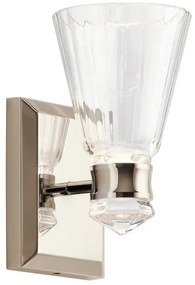 Απλίκα Φωτιστικό Μπάνιου LED 8W Νίκελ Dimmable IP44 Kayva QN-KAYVA1-PN Quintiesse Elstead Lighting-QN-KAYVA1-PN-Νίκελ Ματ QN-KAYVA1-PN