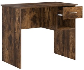 vidaXL Γραφείο με αποθήκευση Καπνιστού δρυ 90x49.5x75 εκ. Επεξεργασμένο ξύλο