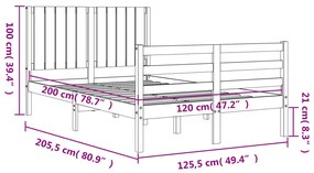 ΠΛΑΙΣΙΟ ΚΡΕΒΑΤΙΟΥ ΜΕ ΚΕΦΑΛΑΡΙ 120X200 ΕΚ. ΑΠΟ ΜΑΣΙΦ ΞΥΛΟ 3194761