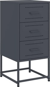 vidaXL Κομοδίνο Ανθρακί 36x39x78 εκ. από Χάλυβα