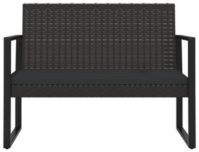 vidaXL Σαλόνι Κήπου Σετ 4 Τεμαχίων Μαύρο Συνθετικό Ρατάν με Μαξιλάρια