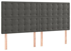 ΚΡΕΒΑΤΙ BOXSPRING ΜΕ ΣΤΡΩΜΑ ΣΚΟΥΡΟ ΓΚΡΙ 200X200 ΕΚ. ΒΕΛΟΥΔΙΝΟ 3138104