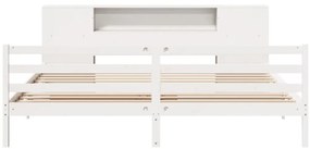 vidaXL Κρεβάτι Βιβλιοθήκη Χωρίς Στρώμα 200x200 εκ Μασίφ Ξύλο Πεύκου