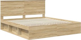 vidaXL Σκελετός Κρεβατιού Sonoma Δρυς 200 x 200 cm