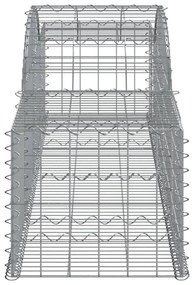 Συρματοκιβώτια Τοξωτά 9 τεμ. 300x50x40/60 εκ. Γαλβαν. Ατσάλι - Ασήμι