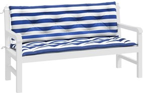 vidaXL Μαξιλάρια Πάγκου 2 τεμ. Μπλε &amp; Λευκό Ριγέ 150x50x7εκ Υφασμάτινα