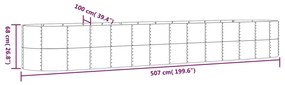 ΖΑΡΝΤΙΝΙΕΡΑ ΓΚΡΙ 507X100X68 ΕΚ. ΑΤΣΑΛΙ ΜΕ ΗΛΕΚΤΡ. ΒΑΦΗ ΠΟΥΔΡΑΣ 319079