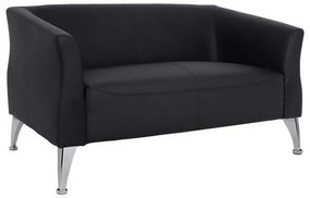 Καναπές Διθέσιος Kiana HM3122.21 Black Pu Ξύλο,Ύφασμα
