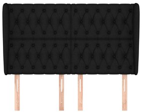 Κεφαλάρι με Πτερύγια Μαύρο 163x23x118/128 εκ. Υφασμάτινο 3118300