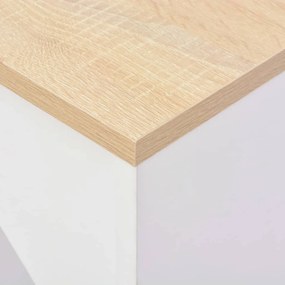 Τραπέζι Μπαρ με Κινητή Ραφιέρα Λευκό 138 x 39 x 110 εκ. - Λευκό