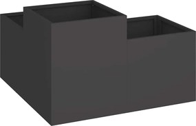 vidaXL Γλάστρα Κήπου Μαύρο 100 x 100 x 48 εκ. Ατσάλι