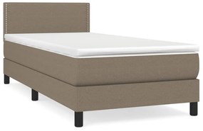 Κρεβάτι Boxspring με Στρώμα Taupe 90x190 εκ.Υφασμάτινο - Μπεζ-Γκρι