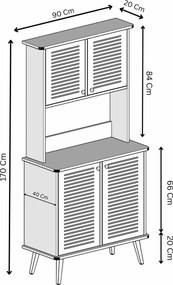 Έπιπλο Μπαρ Καφέ Λευκό BRADO 90x40x20