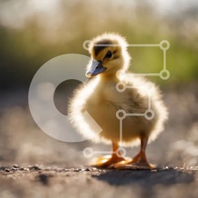 Intra Συλλεκτικό Ξύλινο Παζλ Plywood 4mm - Χαριτωμένο μωρό πάπια που στέκεται στο φως του ήλιου Σε Ξύλινο Κουτί - Διαστάσεις: 10x10 cm – 25 κομμάτια