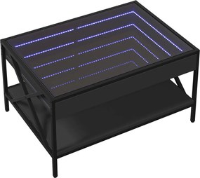 vidaXL Τραπεζάκι Σαλονιού Infinity LED Μαύρο 70x50x38 εκ.